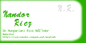 nandor ricz business card